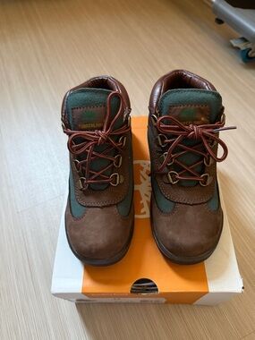 Timberland Kids Brown and Green Lace-Up Hiking Boots